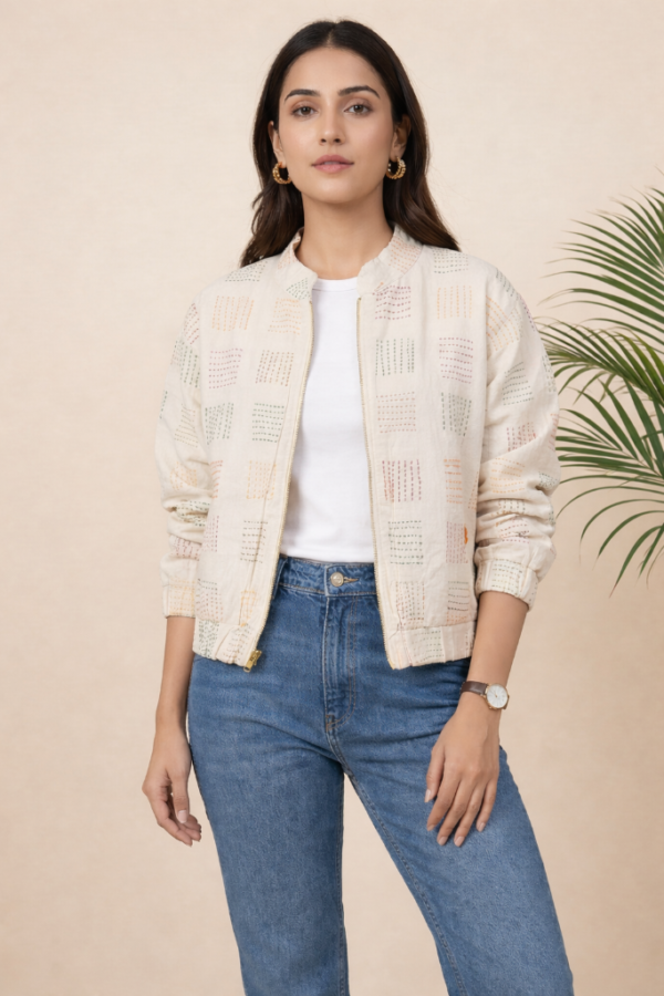Misha Double Ikat Reversible Bomber Jacket