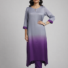 Rukhsar Modal Silk Ombre Asymmetric Kurta Set