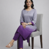 Rukhsar Modal Silk Ombre Asymmetric Kurta Set