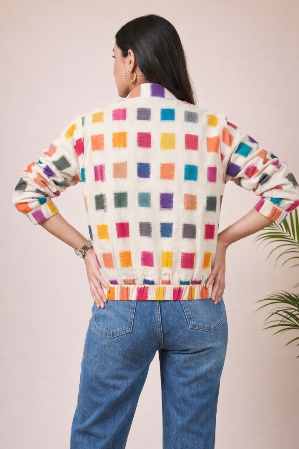 Misha Double Ikat Reversible Bomber Jacket