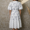 Genelia Mul Cotton Tiered Balloon Sleeve Dress