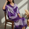 Aarohi Modal Silk Shibori Asymmetric Kaftan