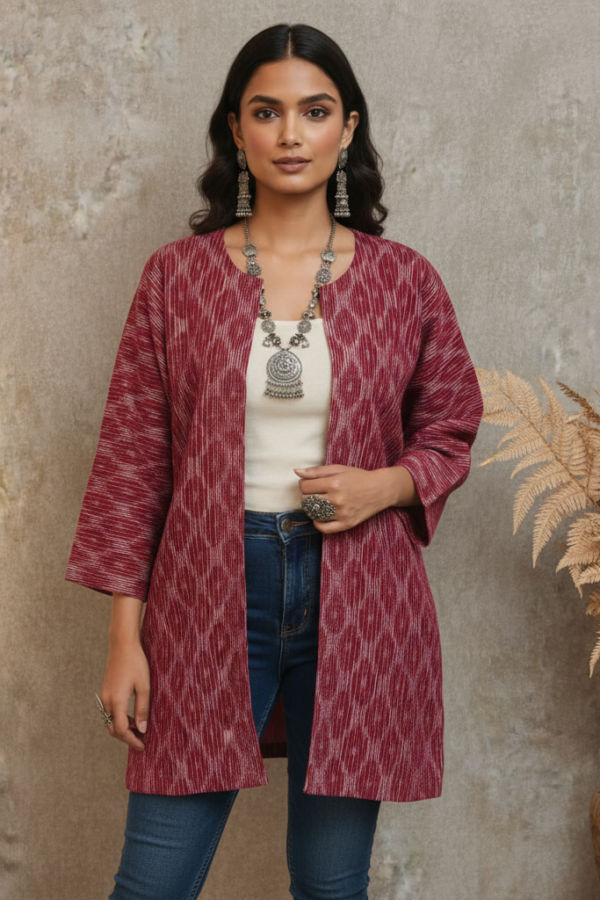 Tanya Ikkat Kimono Open Jacket I