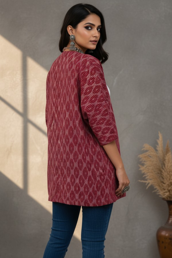 Tanya Ikkat Kimono Open Jacket I