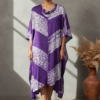 Aarohi Modal Silk Shibori Asymmetric Kaftan