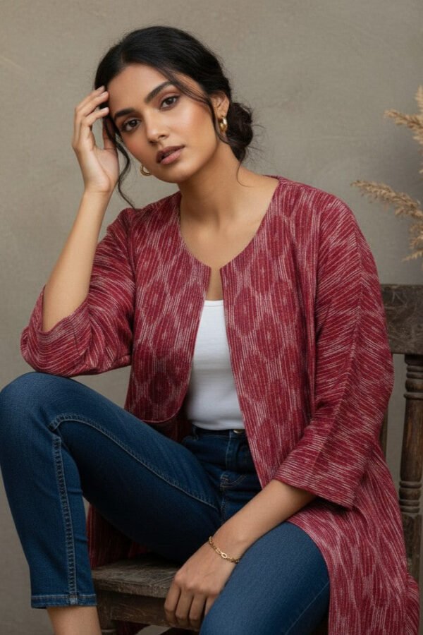 Tanya Ikkat Kimono Open Jacket I