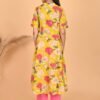 Serena Peach Yellow Cambric Cotton Kurta Set