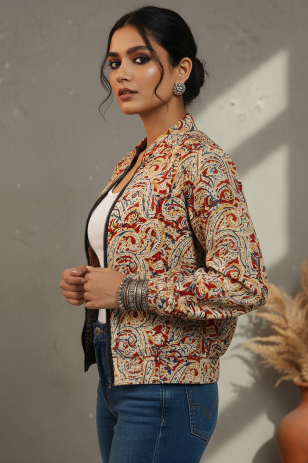 Misha Ikkat Reversible Bomber Jacket
