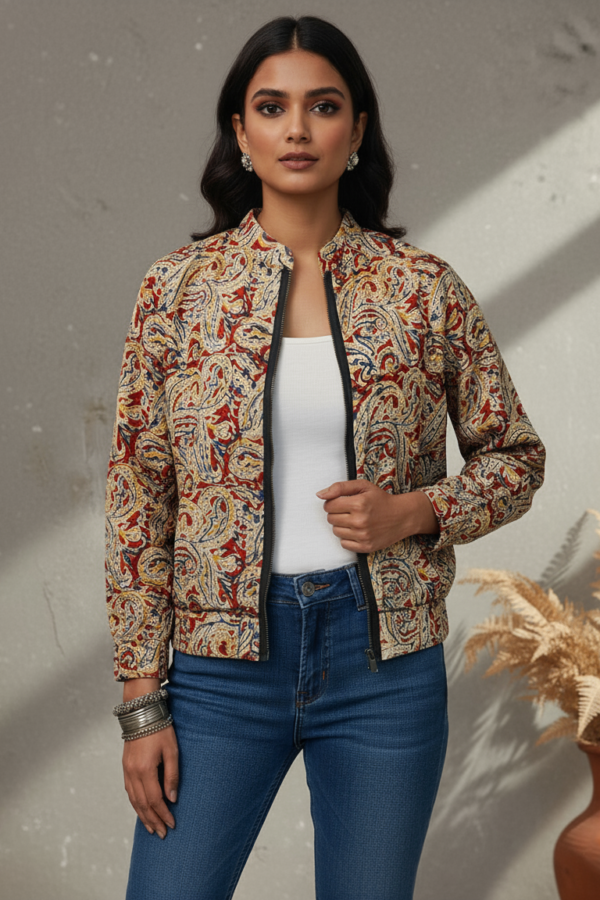 Misha Ikkat Reversible Bomber Jacket