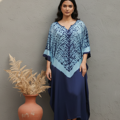 Isabella Modal Silk Shibori Kaftan
