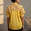 Amelia Yellow Cotton Poplin Lace Shirt