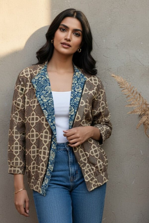 Misha Ajrakh Reversible Bomber Jacket