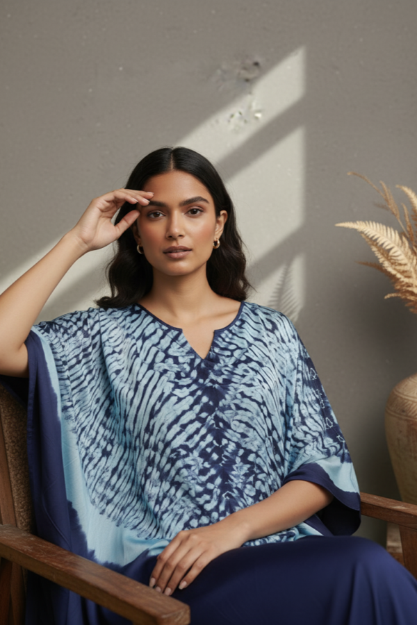 Isabella Modal Silk Shibori Kaftan