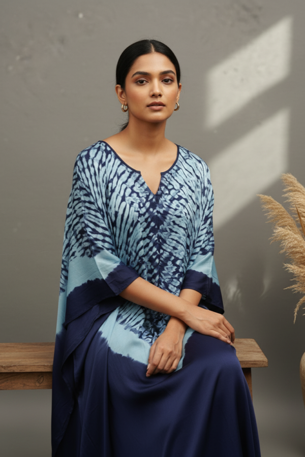 Isabella Modal Silk Shibori Kaftan