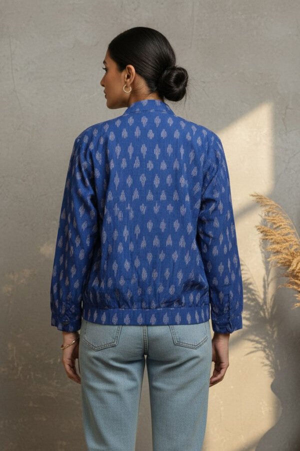 Misha Ikkat Kalamkari Reversible Jacket