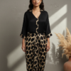 Sophia Modal Silk Ajrakh Draped Dress
