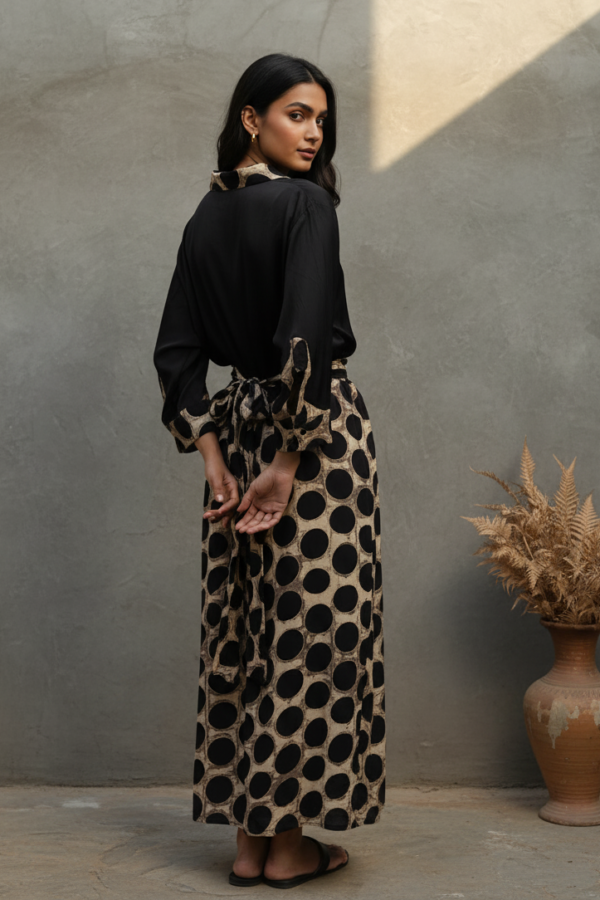Sophia Modal Silk Ajrakh Draped Dress