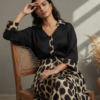 Sophia Modal Silk Ajrakh Draped Dress