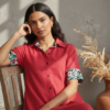 Tanvi Cotton Linen Flared Shirt Dress