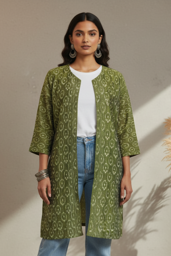 Tanya Ikkat Kalamkari Reversible Jacket II