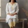 Ishani Peach Yellow Linen Scallop Co-ord Set