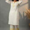 Ishani Peach Yellow Linen Scallop Co-ord Set