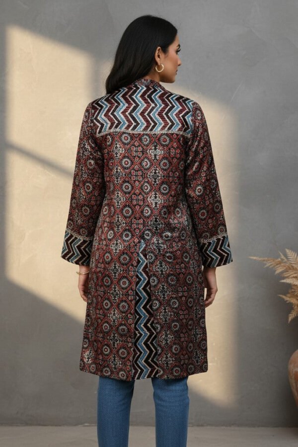 Nora Velvet Ajrakh Long Jacket I
