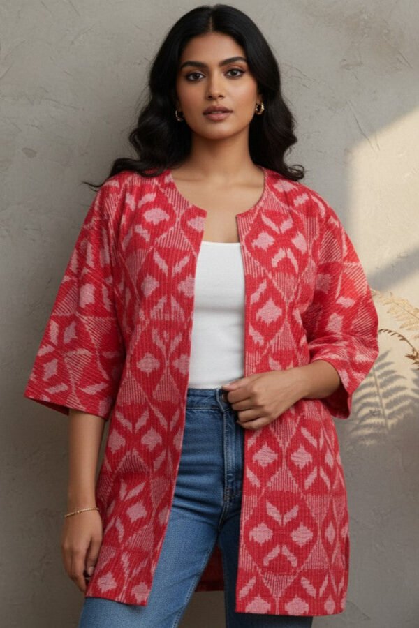 Tanya Ikkat Kalamkari Reversible Jacket I