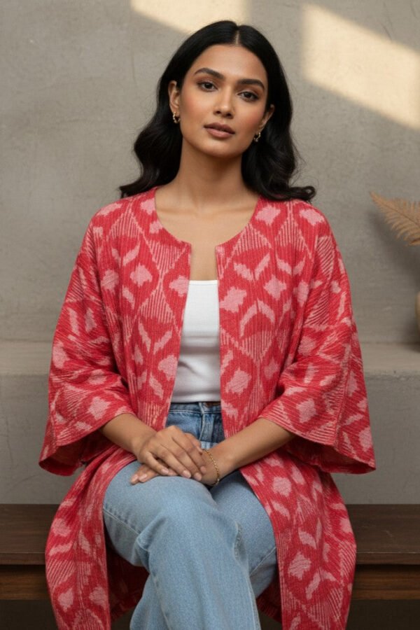 Tanya Ikkat Kalamkari Reversible Jacket I