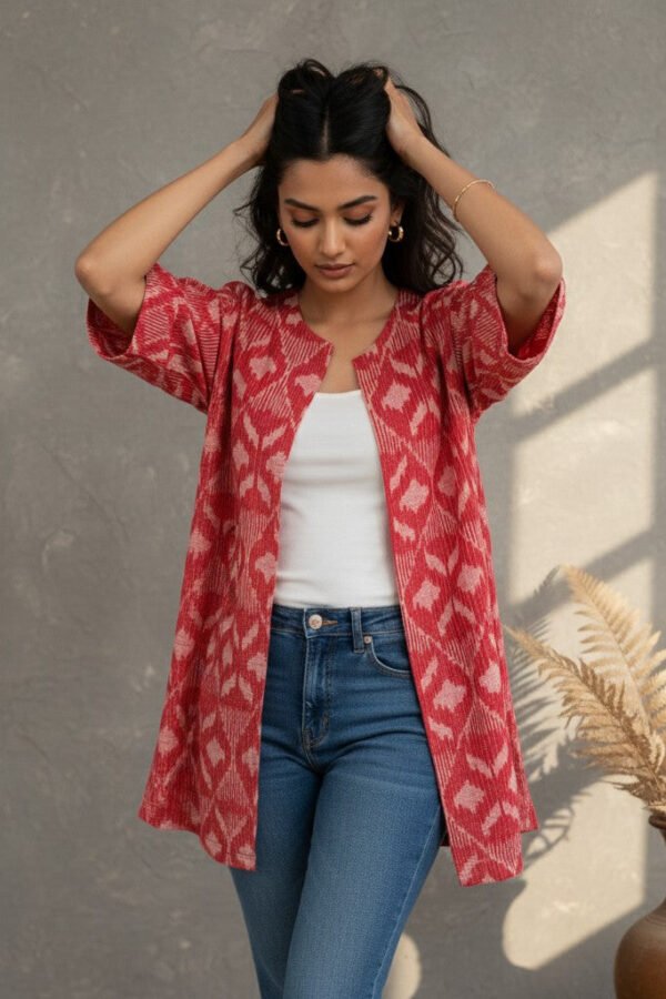 Tanya Ikkat Kalamkari Reversible Jacket I