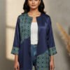 Keya Mashru Silk Ajrakh Zipper Jacket