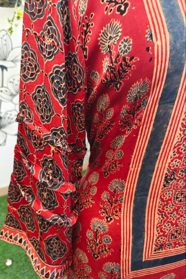 Rhea Modal Silk Ajrakh Handblock Dress