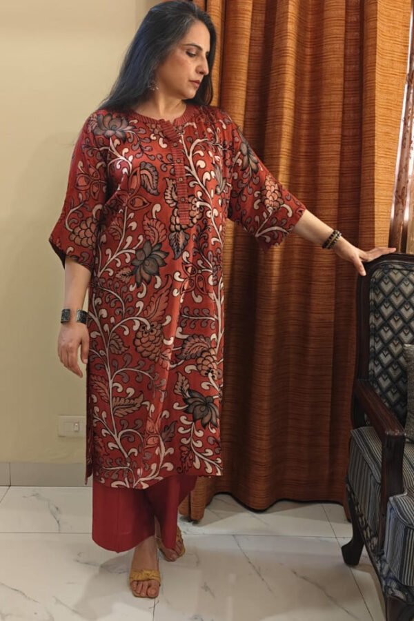 Sakura Kalamkari Nellore Silk Kurta Set I