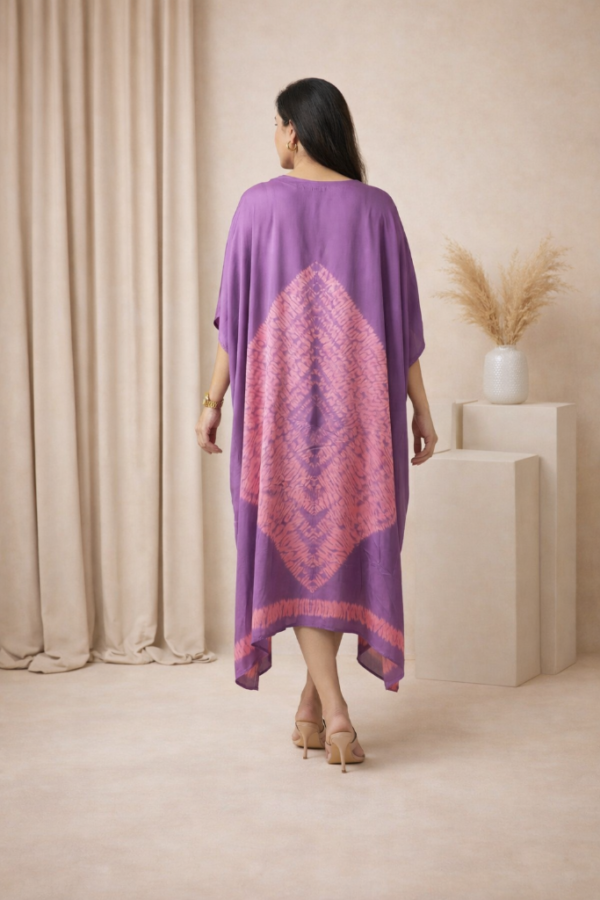 Farah Modal Silk Shibori Cowl Kaftan