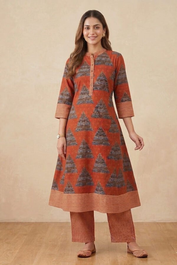 Akira Pure Cotton Handblock Kurta Set I