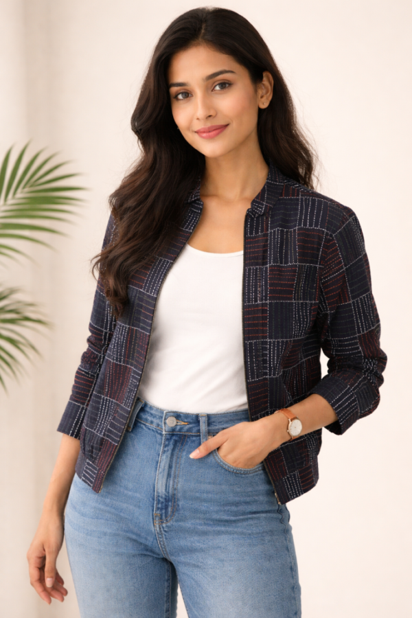 Mira Kantha Bomber Jacket – Geometric III