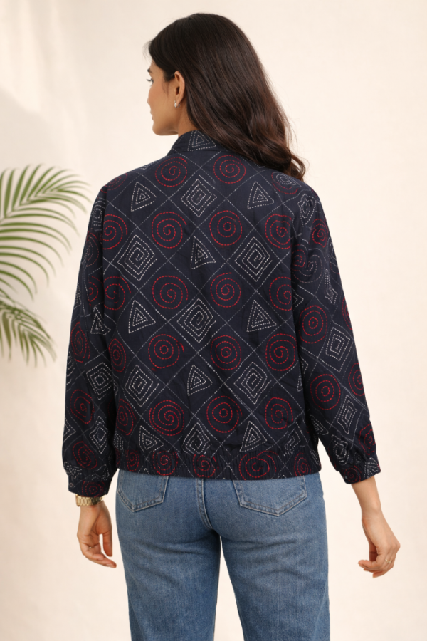 Mira Kantha Bomber Jacket – Geometric II