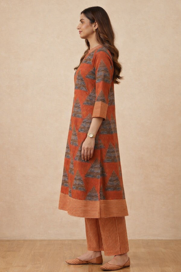 Akira Pure Cotton Handblock Kurta Set I