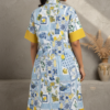 Shanaya Lemon & Blue Cotton Midi Dress