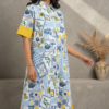 Shanaya Lemon & Blue Cotton Midi Dress