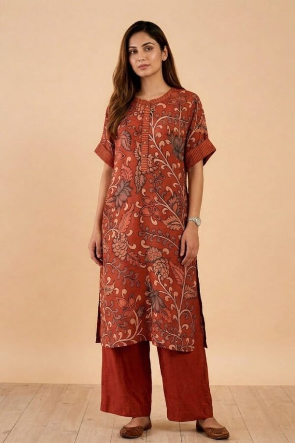 Sakura Kalamkari Nellore Silk Kurta Set I
