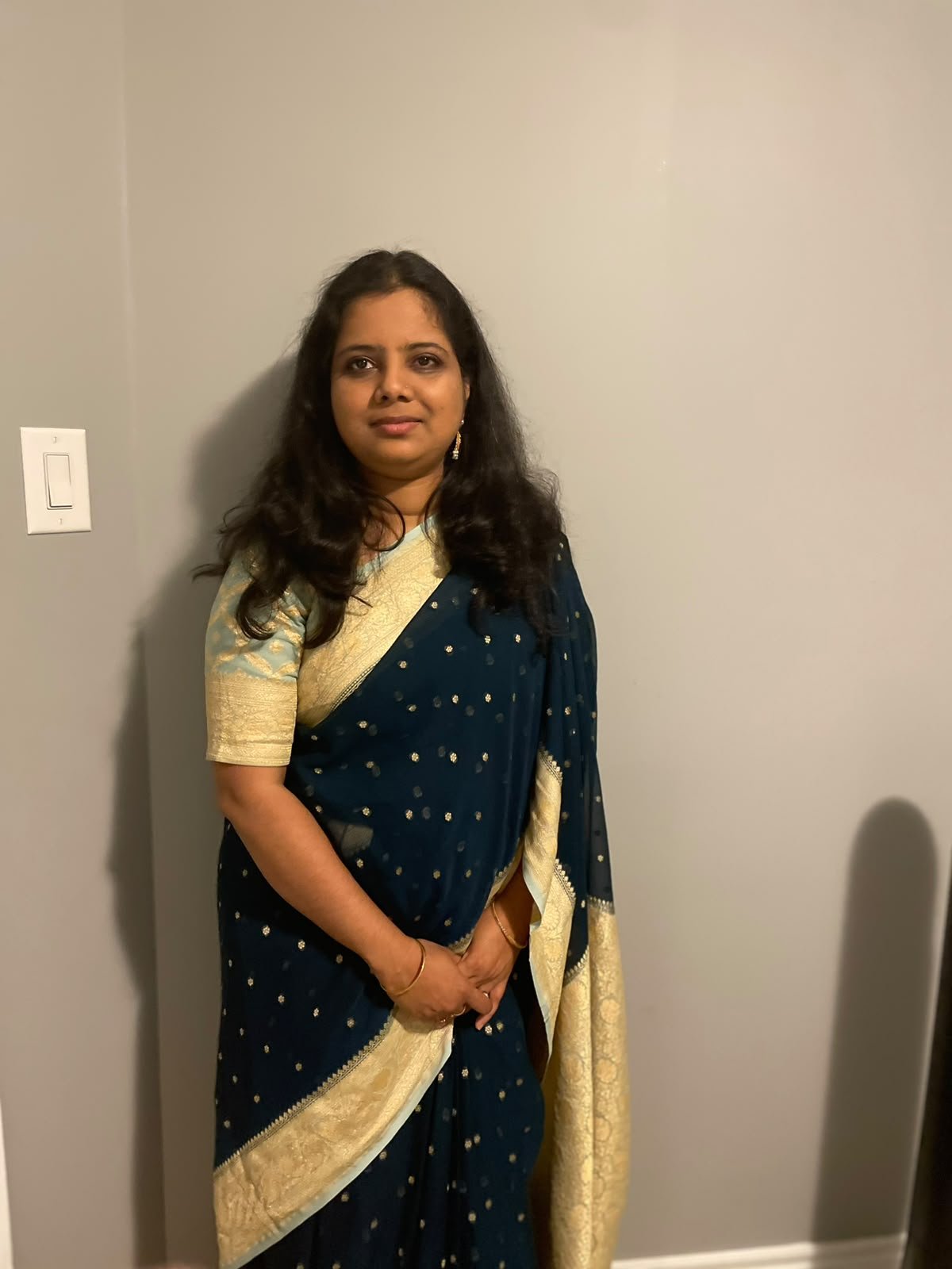 Pushpita Samina wearing a Teevra handloom saree